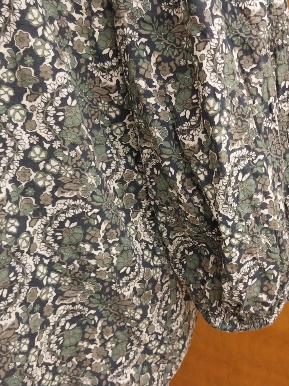 CHAPS FLORAL PRINT PEASANT TOP BLOUSE SIZE L - Picture 5 of 7